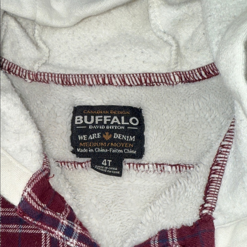 Buffalo David Bitton Maroon and White Plaid Kids Shirt - Picture 2 of 3